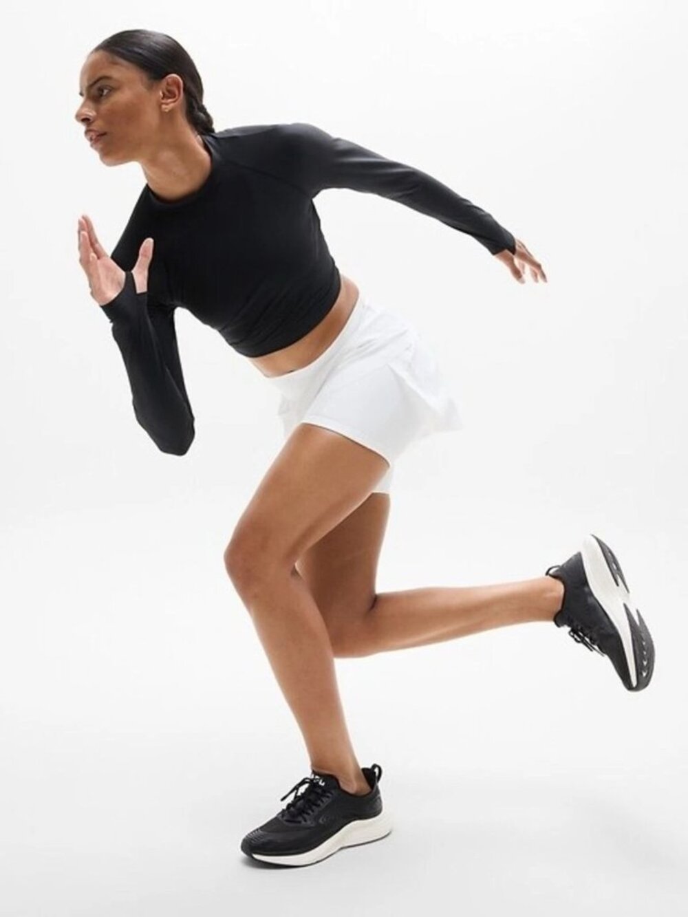 NWT $59 ATHLETA White Crossover Run Shorts – Large – READ